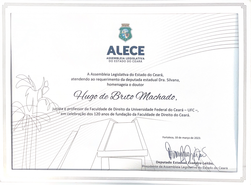Homenagem ALECE ao Dr. Hugo